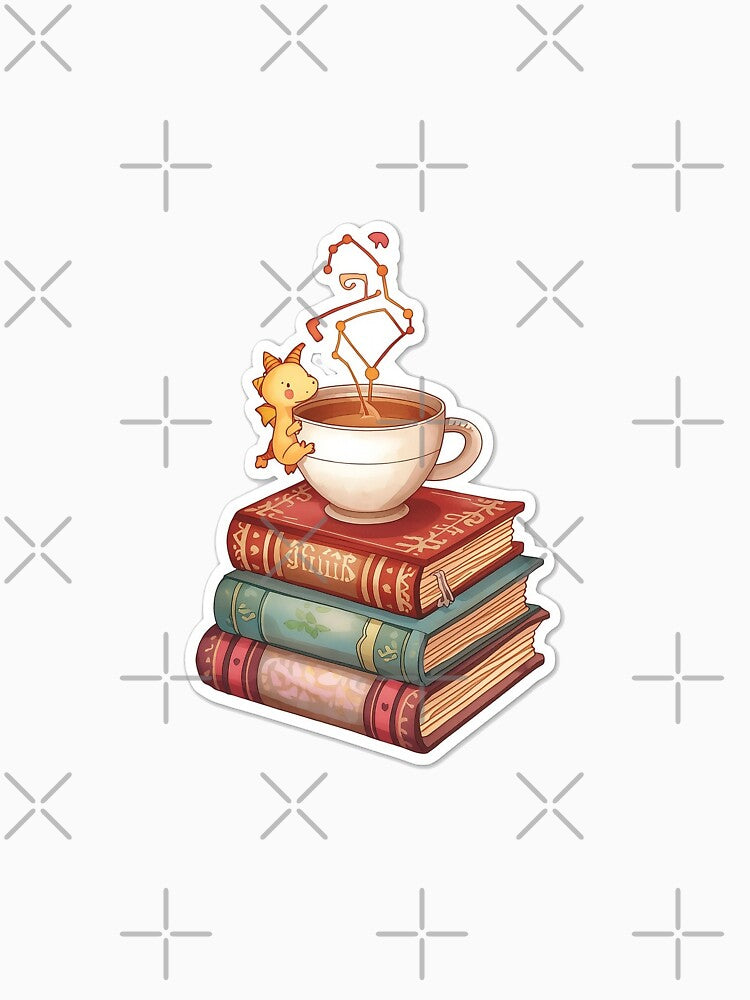 Cozy Book Stack & Coffee Magic Sticker by aysenism