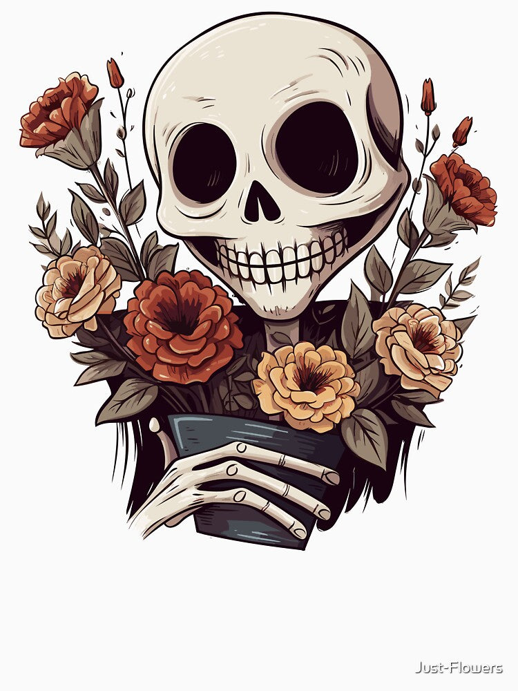 Halloween Spooky Skeleton with Flowers by Just-Flowers