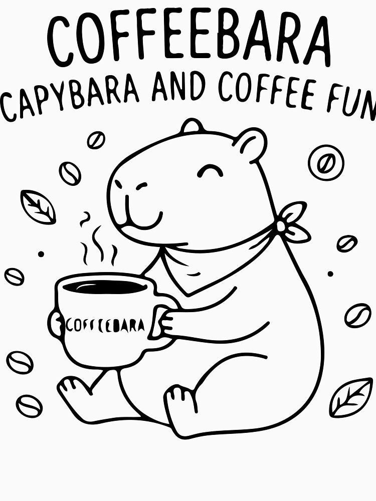 Coffeebara - Cute Capybara And Coffee Fun by Brexmore3