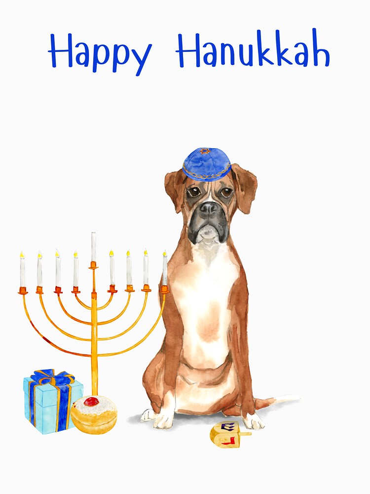 Happy Hanukkah with Boxer Dog by thekosherhub