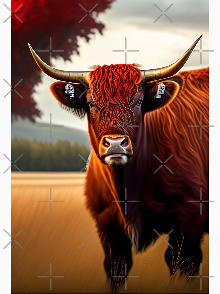 Highland Cow Wall Art, Cow Canvas Home Decor, Farm Canvas, Highland Cow Wall Decor, Farm Art, Highland Cow by Christian Biluan