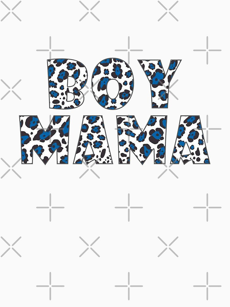 Boy Mama in Leopard Print in White and Blue by Matt Ballinger