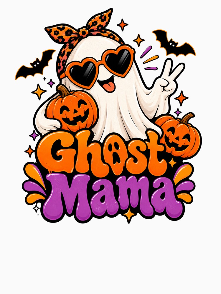 Ghost Mama Halloween Retro Sunglasses Funny Ghost Design by CreativeNest Prints