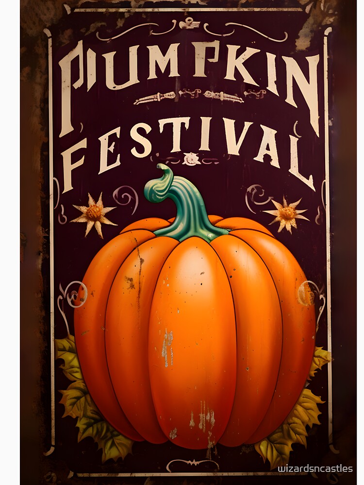 Vintage Halloween Metal Sign Pumpkin Festival by wizardsncastles