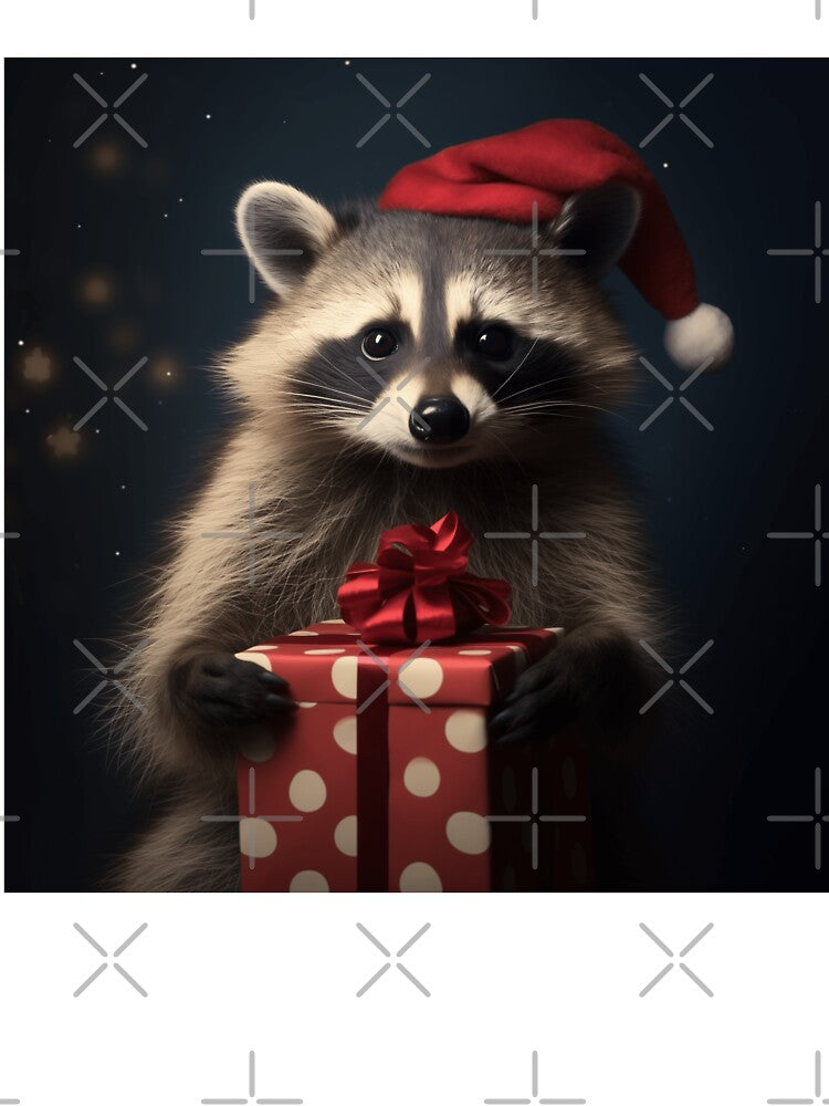 Christmas Raccoon by Artsy Owl