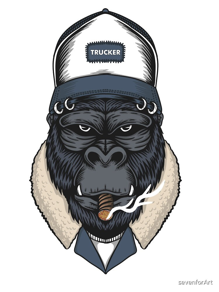 Gorilla head trucker by sevenforArt