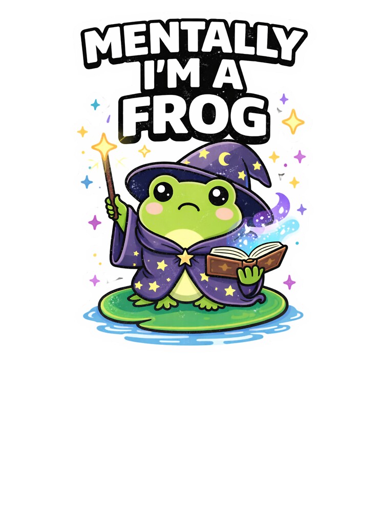 Mentally I'm a Frog – Wizard Frog Meme – Funny Frog Lover Gift by VibeOffline Studio