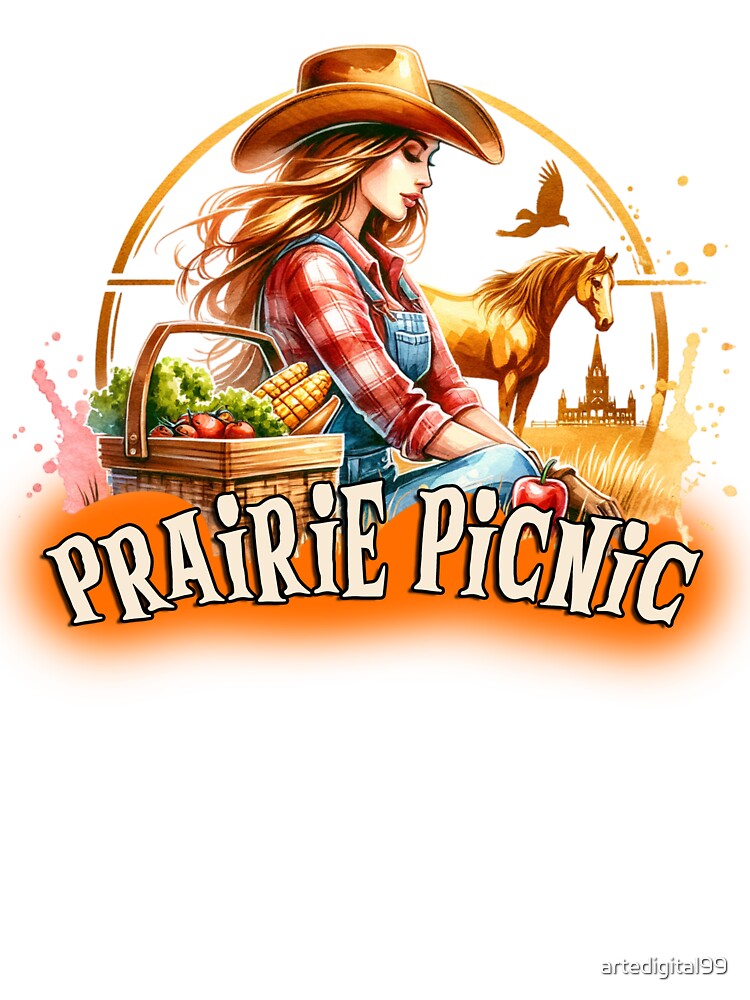 Wild West Cowgirl Vibes- prairie picnic - Tshirt, Mugs, Stickers & More by artedigital99
