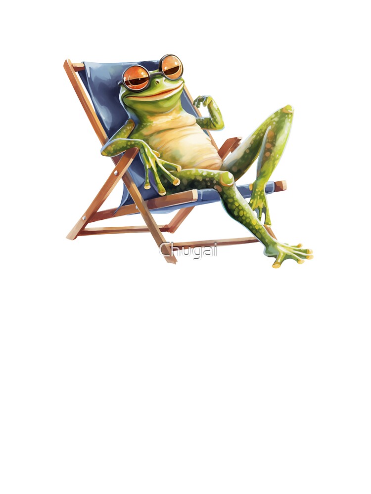 Cute frog chilling in a deck chair by Chugai
