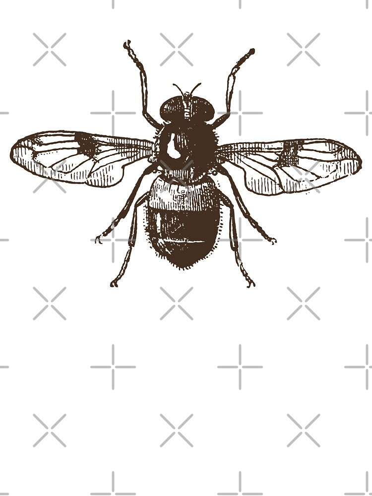 Vintage bee dark academia brown and cream by neopop