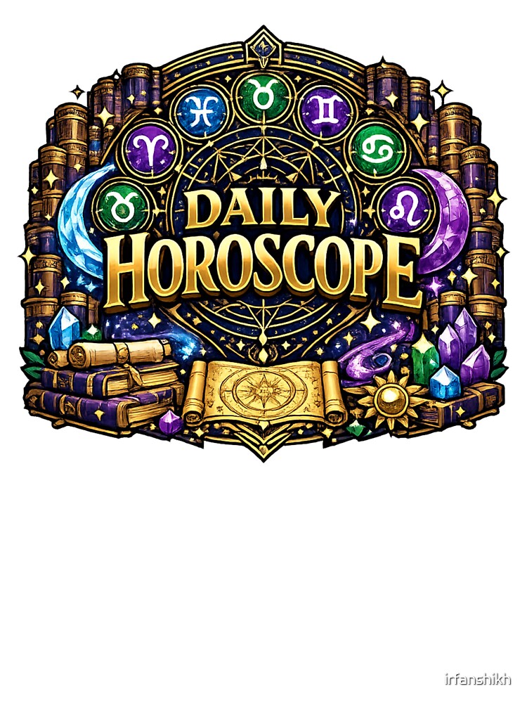 Mystical Zodiac Astrology Library Daily Horoscope Fantasy Design by irfanshikh