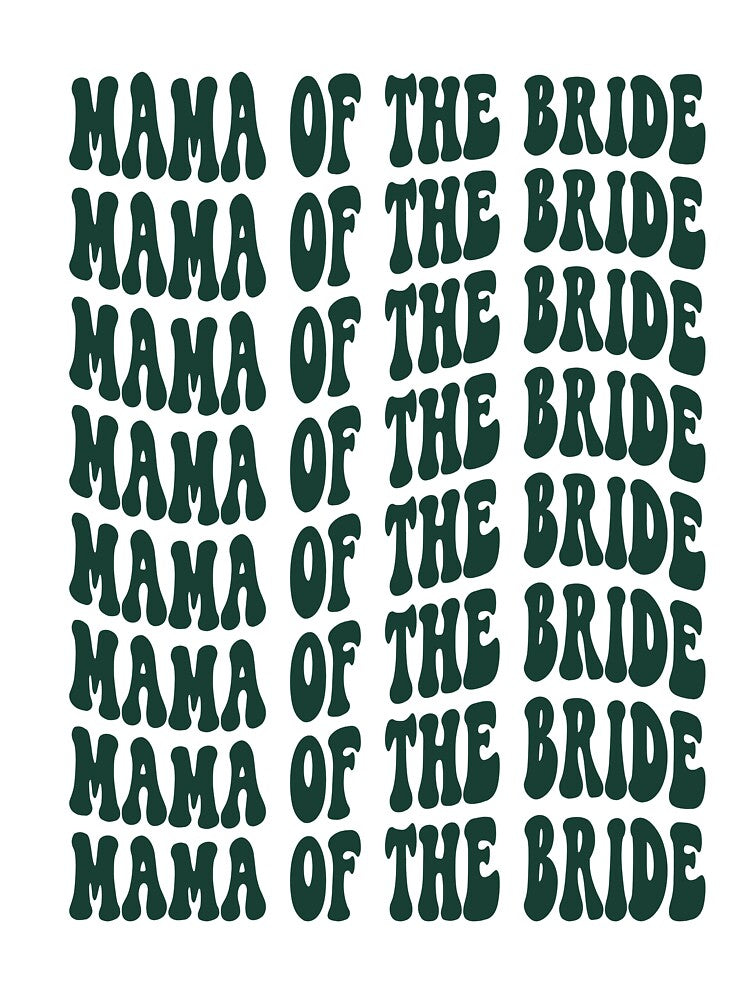 Mother of the Bride Emerald Green Retro Graphic Bridal Party Gifts for Bachelorette Party by mysticblvd
