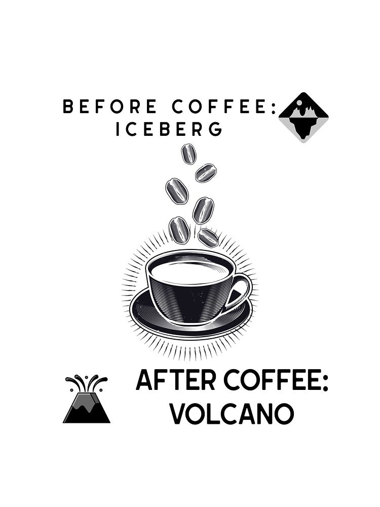 Before Coffee: Iceberg | After Coffee: Volcano by sfinchcapod
