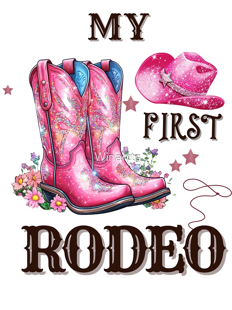 My First Rodeo Cute Cowgirl Boots, Western Baby Outfit Design, First Birthday Farm Theme Pink Boots by Winarrts