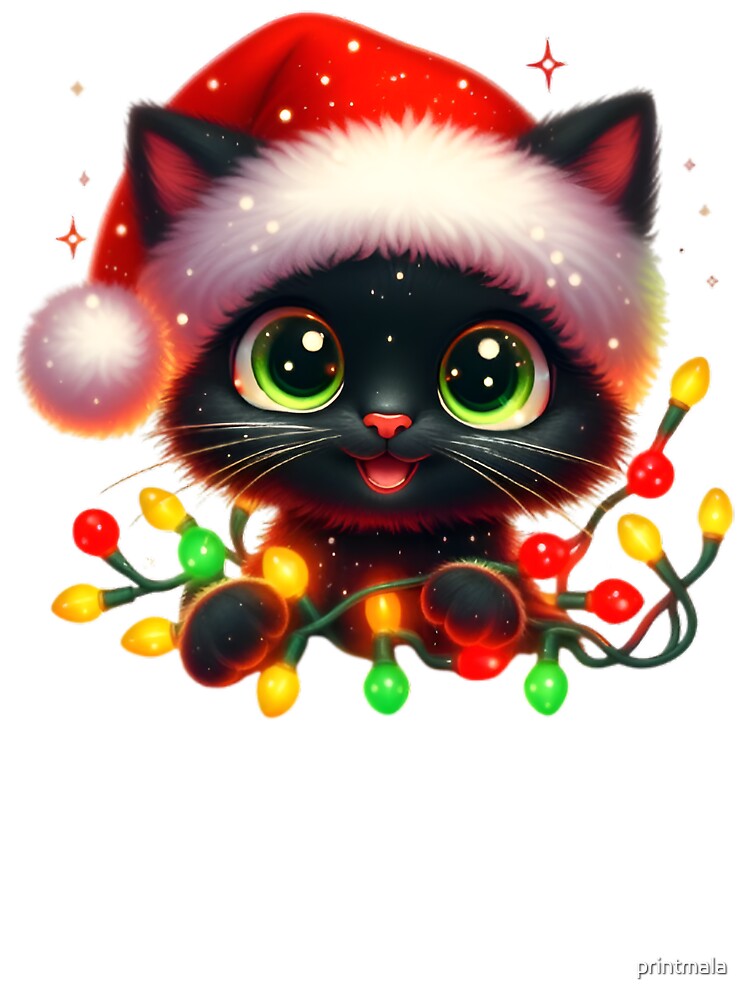 Black Cat Christmas: by printmala