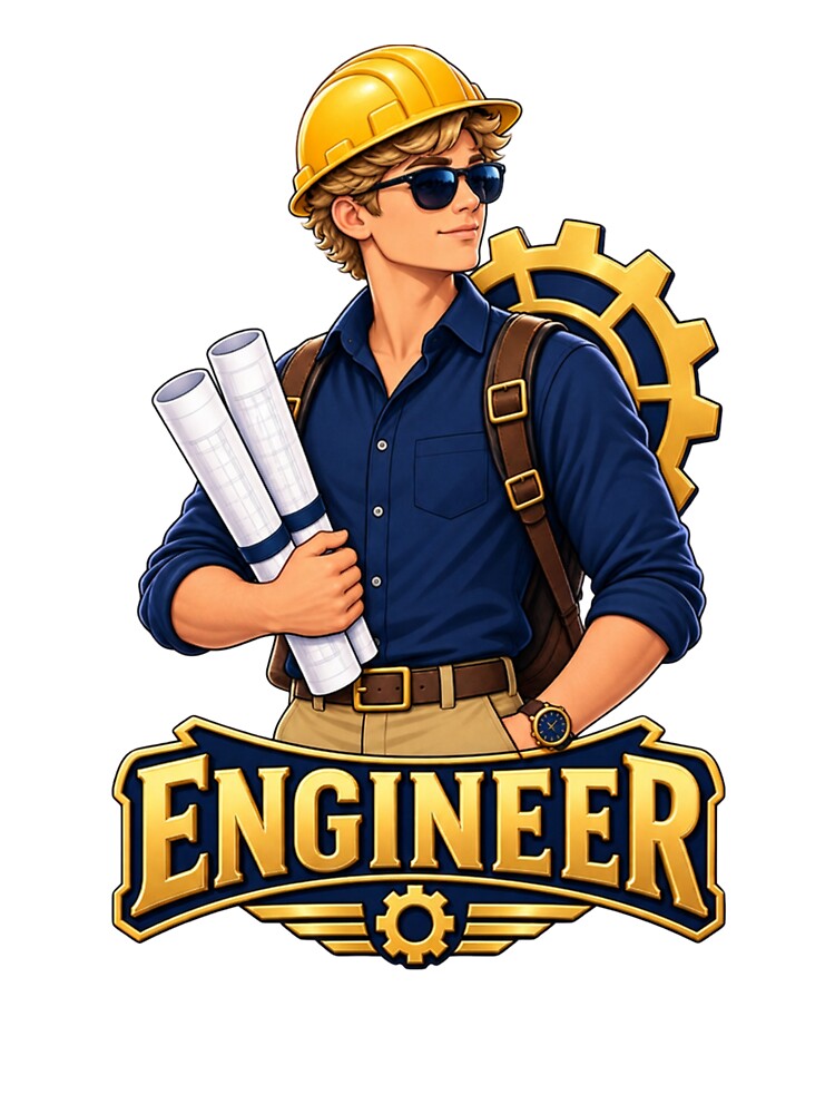 Professional Engineer – Navy & Gold Engineering Blueprint Design by HO•Designs