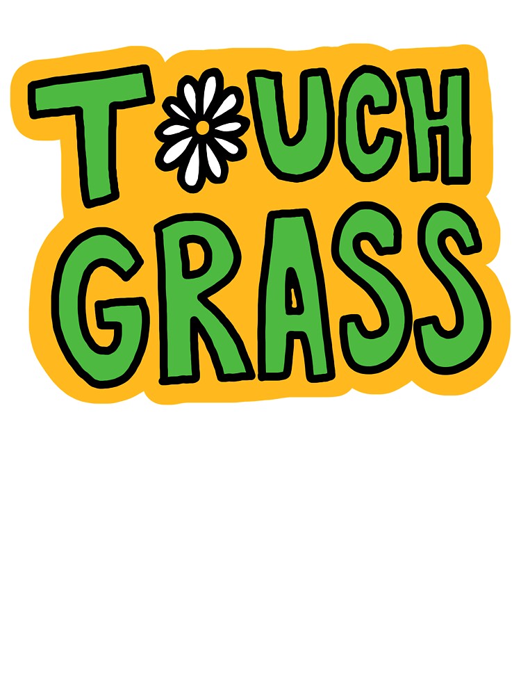 Retro "Touch Grass" Daisy Flower by Be-bored