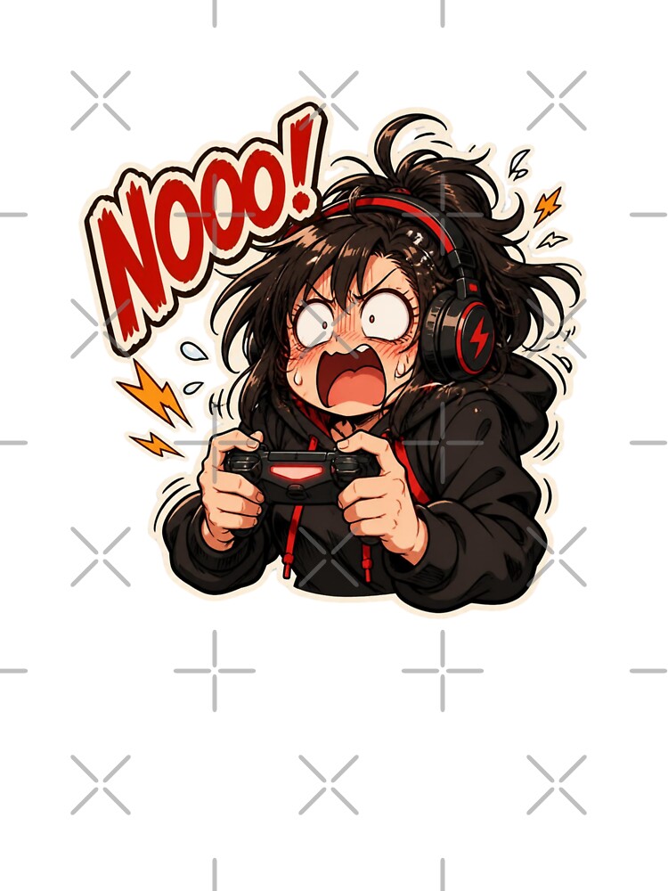 Funny Anime Gamer Girl Rage by Animepopstudio