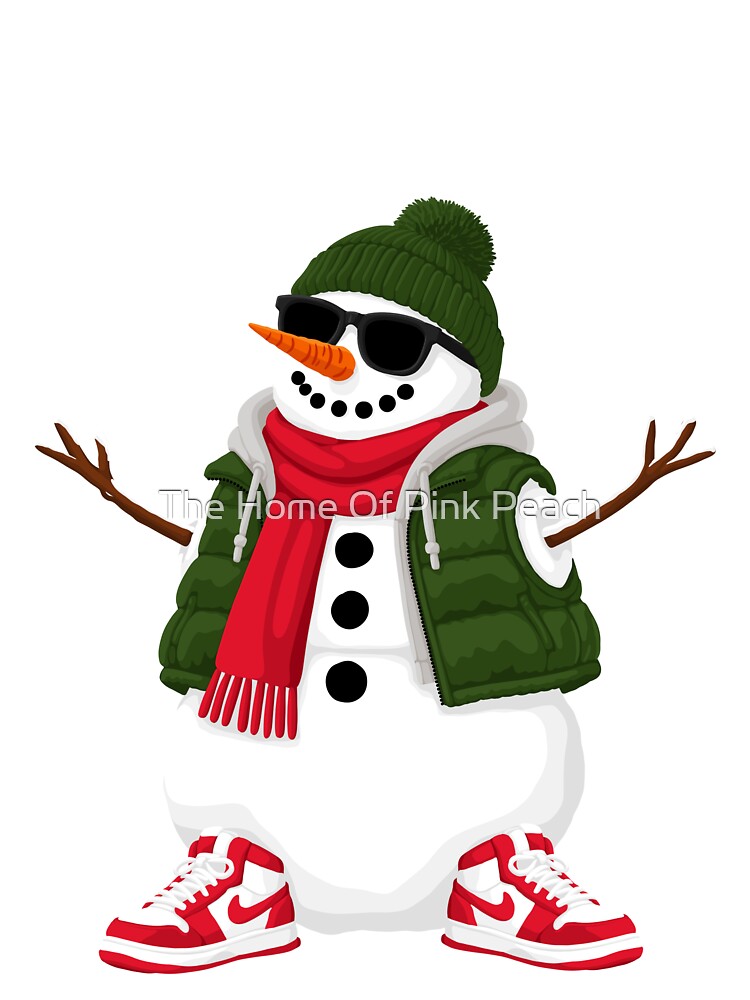 Cool Snowman in Sunglasses and Trainers Christmas Design by The Home Of Pink Peach