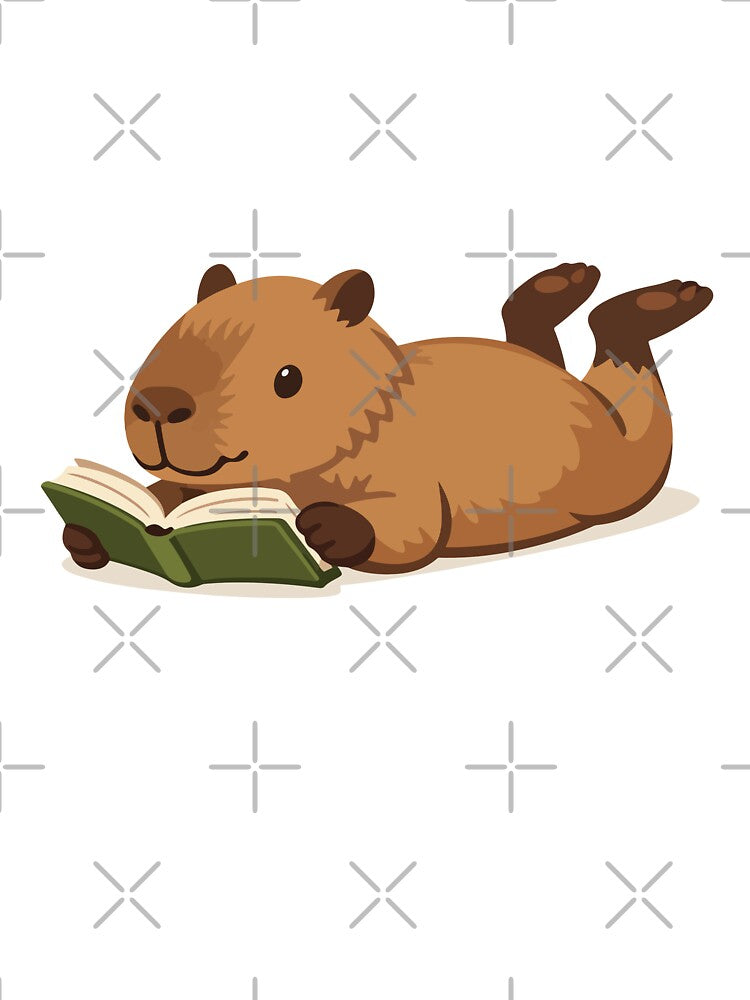 Capybara Cartoon Reading Book by stylishdzign