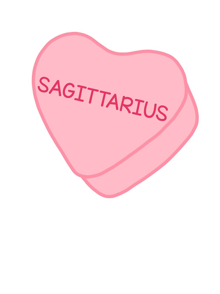 Sagittarius Pink Candy Heart Sweet Heart Cute by SlimyFish