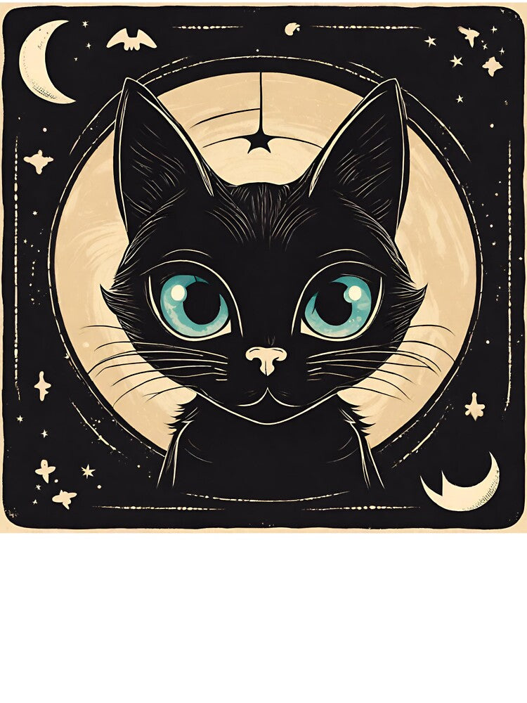 Black Cat Vintage Retro Halloween by gillys