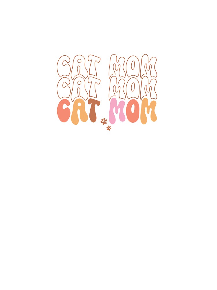Cat Mom Groovy Design Paw Prints Comfort Colors by daninichole