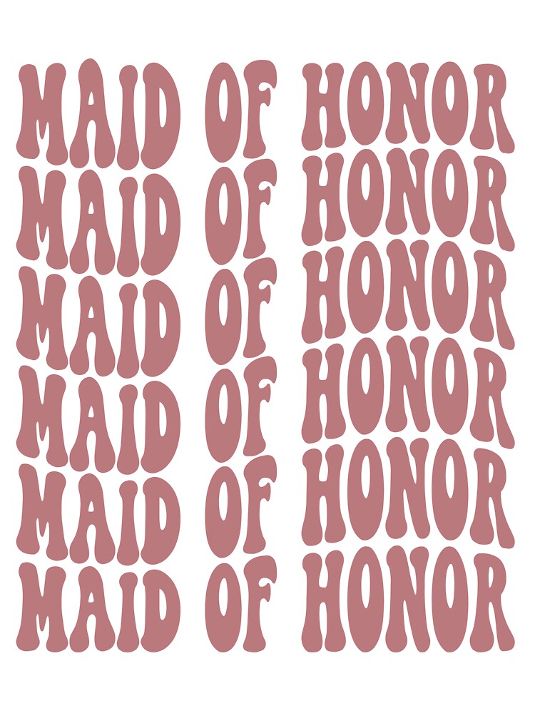 Maid Of Honor Dusty Pink Retro Graphic Bridal Party Gifts for Bachelorette Party by mysticblvd