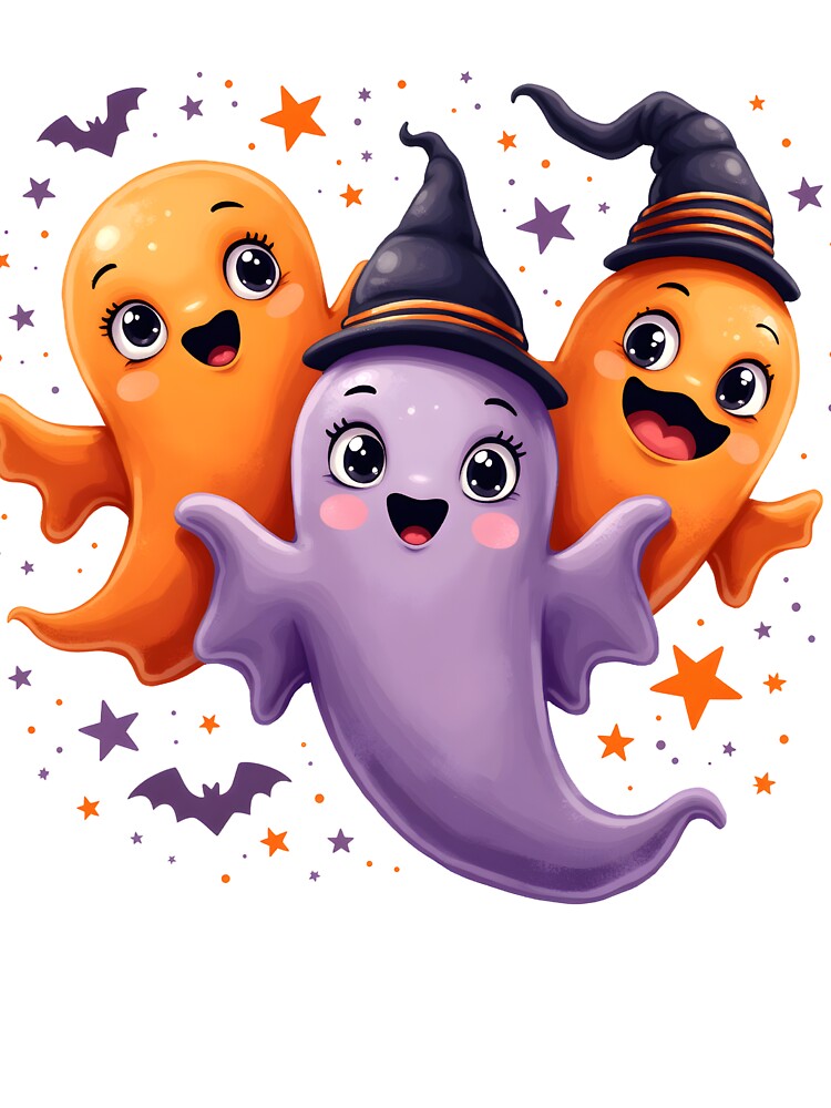 Retro Cartoon Halloween Funny Ghost by FunCartoonSpot