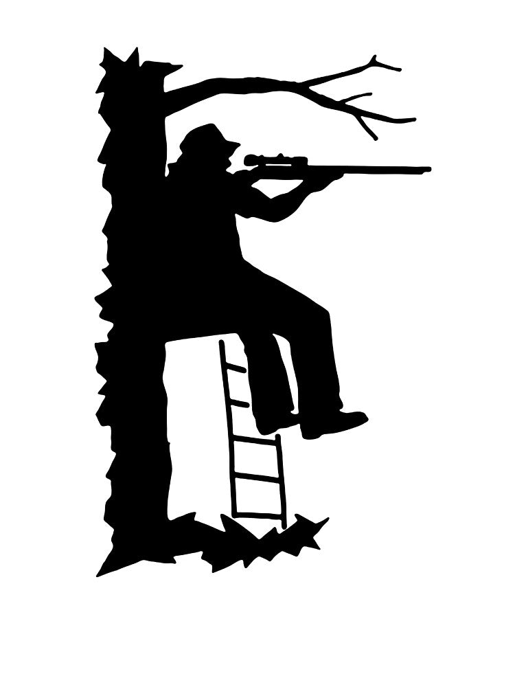 Deer Stand Hunting Rifle aiming by febyriana