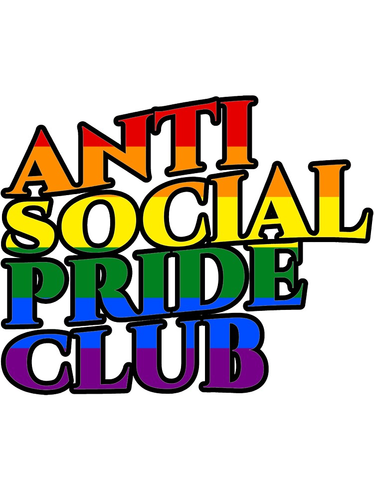 Anti Social Pride Club Gay Pride Flag by FunnyGayGuy