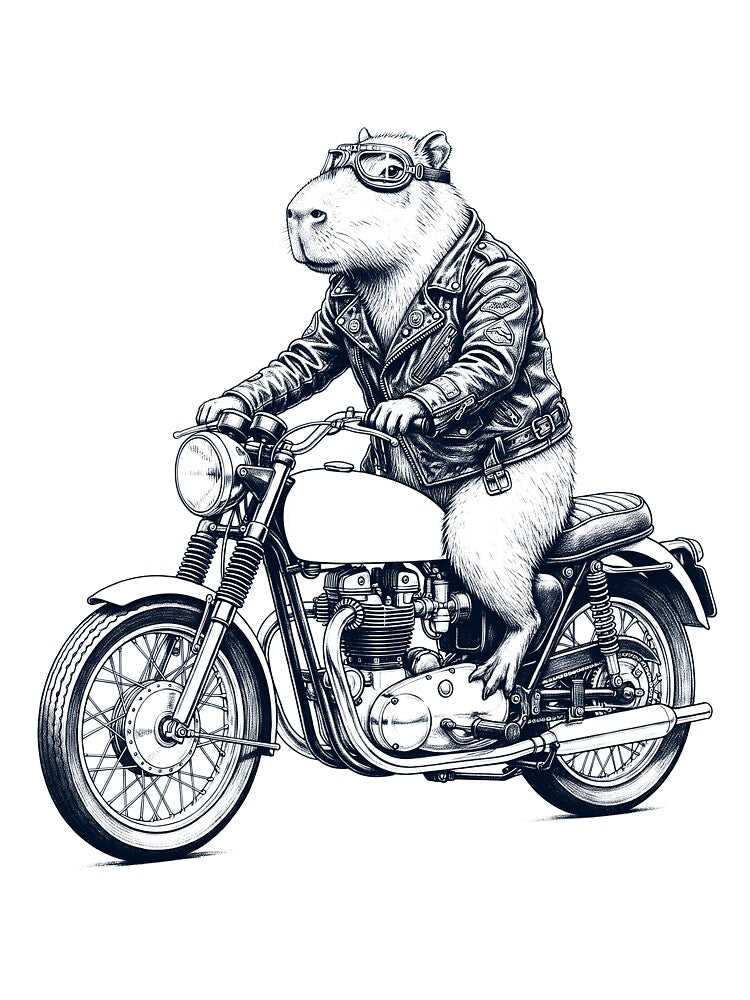 Funny Capybara Motorcycle Motorbike Animal Lover by dian-rody-crest