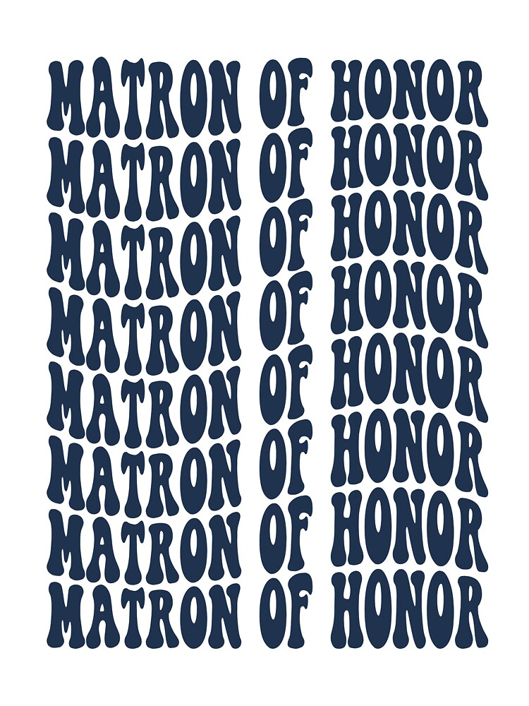 Matron of Honor Navy Blue Retro Graphic Bridal Party Gifts for Bachelorette Party by mysticblvd