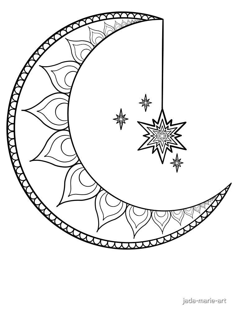 Moon and Stars by jada-marie-art