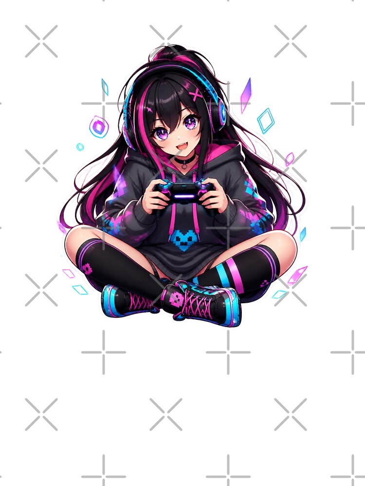Anime Gamer Girl RGB Aesthetic by Animepopstudio