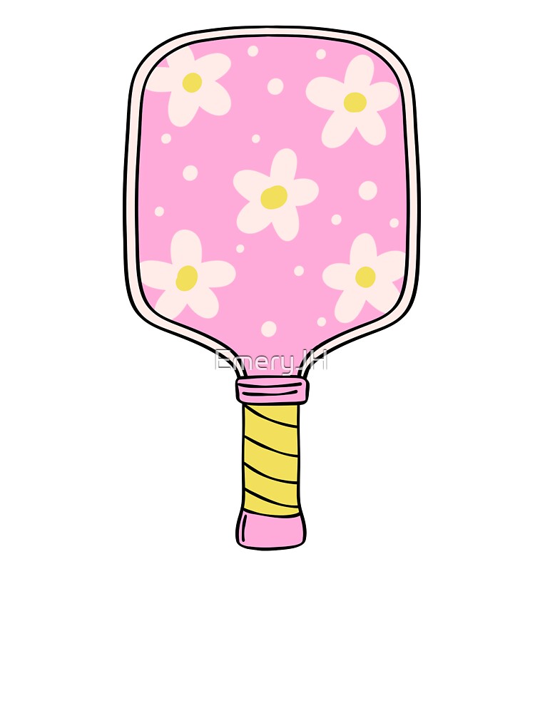 Pickle ball paddle pink with flowers by EmeryJH