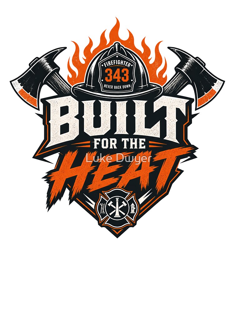 Firefighter Built For The Heat Motivational Slogan gift for Firefighter by LD ART