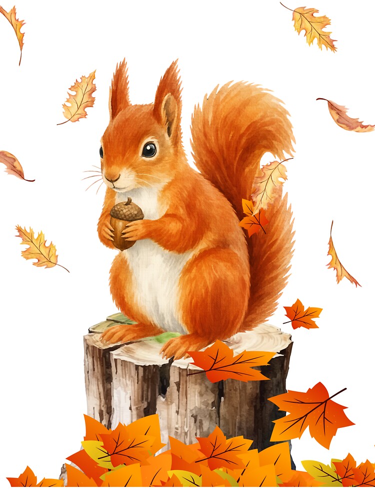 Cute Fall Squirrel – Cozy Autumn Woodland Design for Clothing & Home Decor by PureHopeStudio