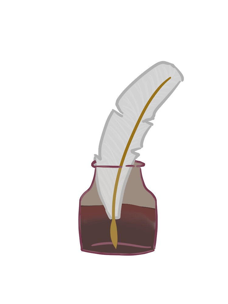 White Quill Inkwell by emberaide