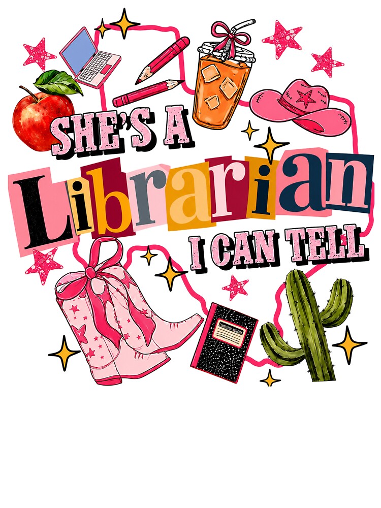 She’s a Librarian I Can Tell, Librarian Teacher, Texas Howdy Outline Clipart by RafaelScherer