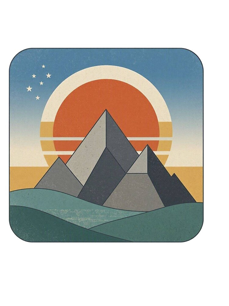 Retro Mountain Sunset Horizon Landscape by Owcomm