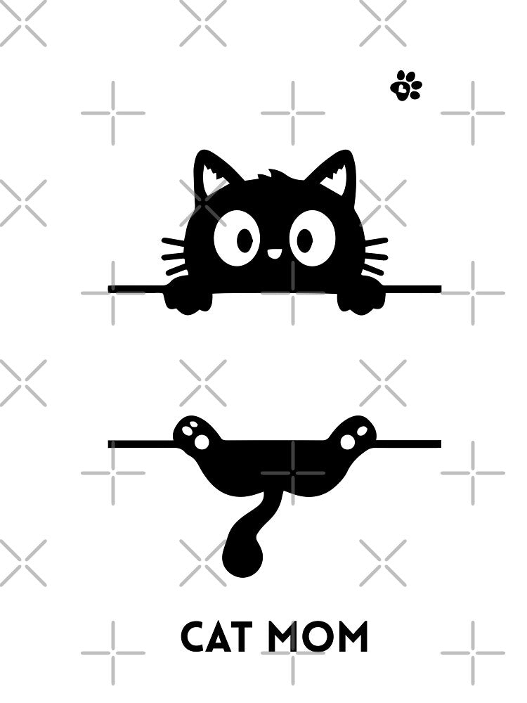 Cat mom gift – funny cat mom design with black cat by Katja LebenFreude