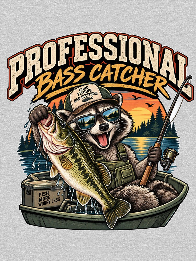 Professional Bass Catcher Raccoon – Funny Vintage Bass Fishing by Dabsky