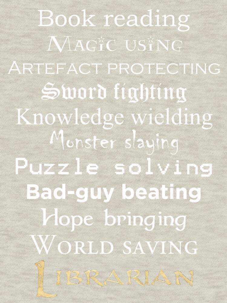 Librarian white text by dogandbooks