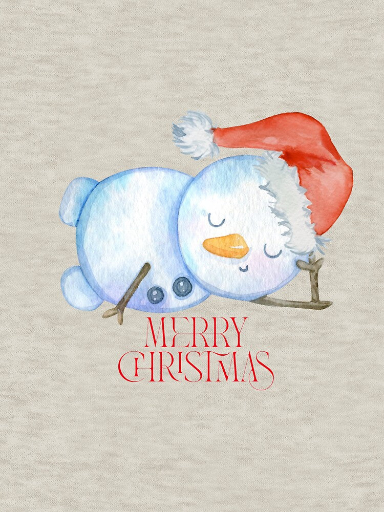 Watercolor Sleeping Christmas Snowman Design by     Sela Art
