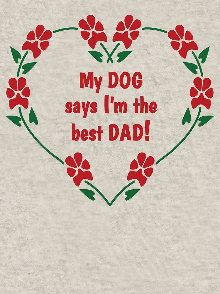 Best Dog Dad red pawprint flowers easy to read by SpiralMirage