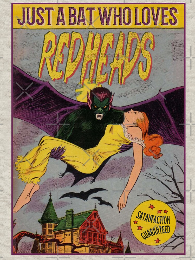 Vintage Redhead Bat Love Retro Horror Poster Halloween Gift by TheAplus