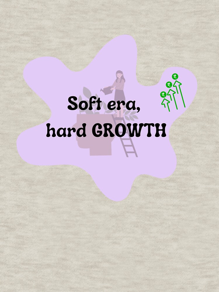 Soft Era, Hard Growth Sticker | Healing Journey Quote | Self Improvement Pastel Design by Pandey14