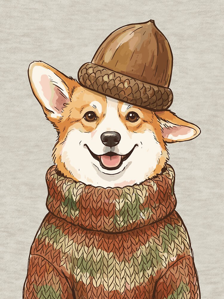 Magical Cottagecore: Acorn Cap Corgi by bapupa