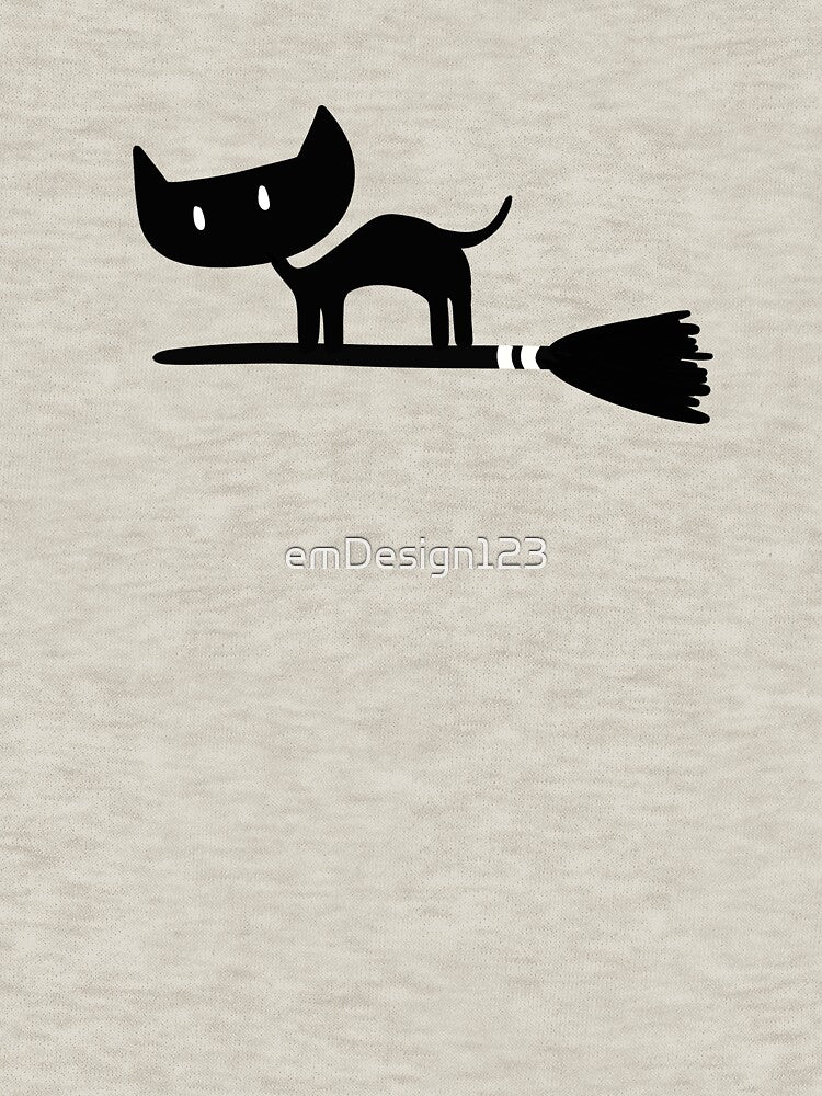 Black Cat on Broomstick by emDesign123